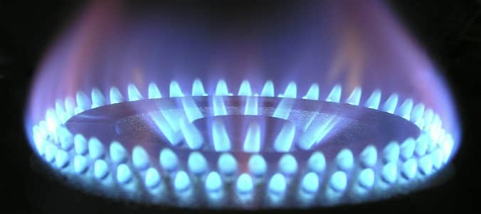 Gas burner flame in kitchen for cooking